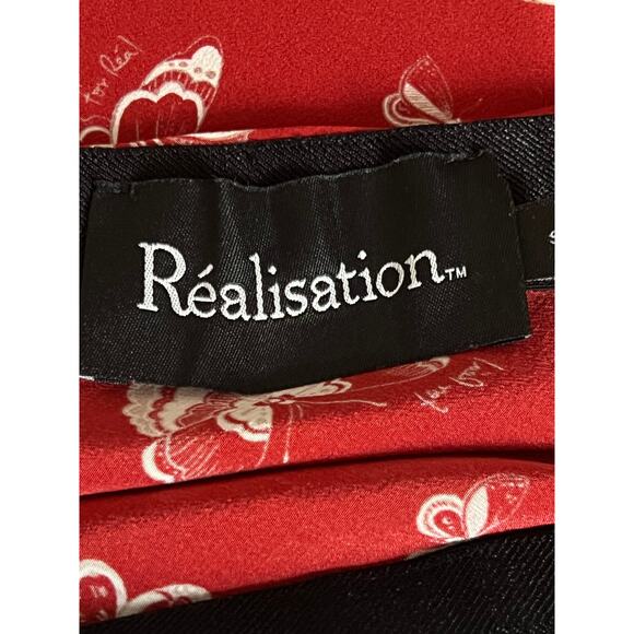 Realisation 100% Silk Par Cookies Mini Skirt S Butterfly Print Elastic Waist - Picture 9 of 9